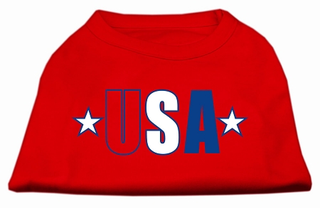 USA Star Screen Print Shirt Red Med